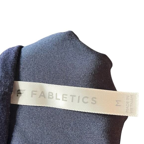 FABLETICS EUC Blue Velvet Zipped Open Front Hoodie with pockets Size Medium - Picture 2 of 12